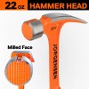 Jorgensen 22 oz Framing Hammer, Straight Claw Hammer with Magnetic