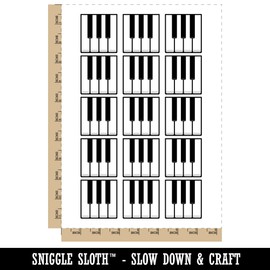 Sniggle Sloth Piano Keys Music Temporary Tattoo Water Resistant Fake Body Art Set - 15 2-Inch (1 Sheet)