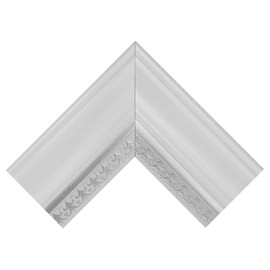 MCS Over-the-Door Mirror, 12x48 Inch Glass White Wood Grain Finish with SilverTrim, 17x53 Inch Overall Size