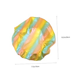 Baluue Sleeping Bonnet Set Wide Brim 3 Pack Elastic Comfortable Satin Hat for Women Hair Bonnet for Sleeping Yellow Lake