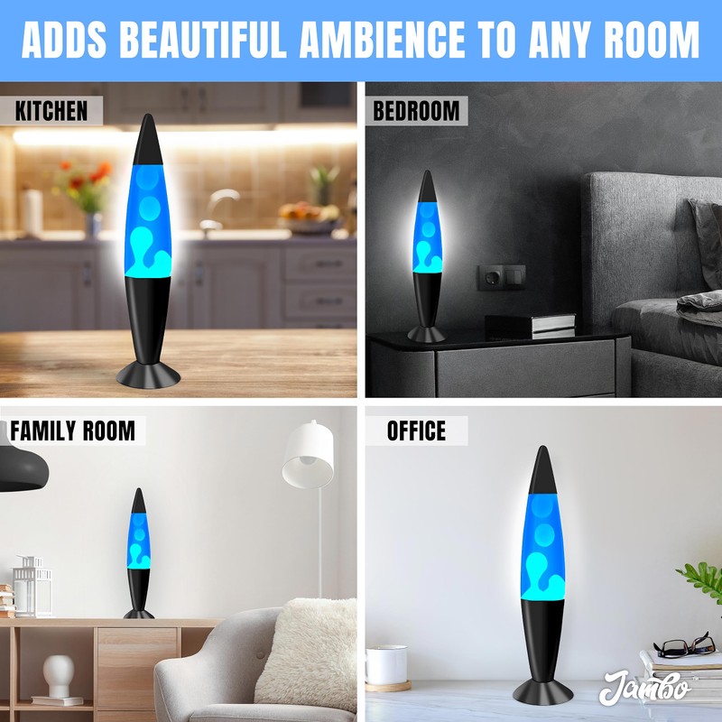 JAMBO 16" Beautiful Motion Lamp - Blue/White Wax, Relaxing Liquid