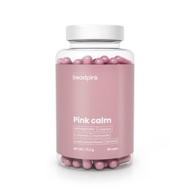 BeastPink BeastPink Pink Calm - Funktionskomplex aus 6 Pflanzenextrakten mit Ashwagandha, Baldrian und Ginseng, untersttzt Schlaf, Entspannung & Energiestoffwechsel, mit B-Vitaminen B1, B3, B6, B7, 90 kaps