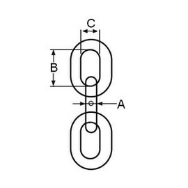 6x19 Short Link Chain DIN766 - A4 (Marine Grade) Stainless - 1 metre