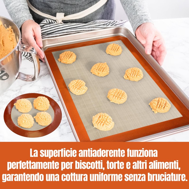 5 Stück Backmatten aus Antihaft-Silikon. Mikroperforierte Backmatte für Backofen. Wiederverwendbare