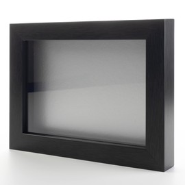 Charcoal 20x24 Shadow Box Solid Wood Display Frame with Silver Acid-Free Backing UV Acrylic & Hanging Hardware | 3/4" Usable Depth