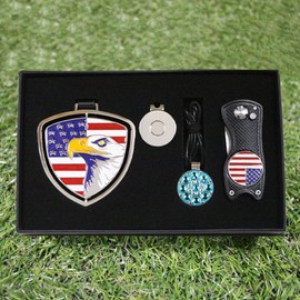 PINMEI Golf Gifts for Men Women Golfer Divot Tool Ball Markers Hat Clip Necklace Luggage Tag Gifts Set for Golf Bag