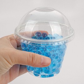 GOLDEN APPLE Cup series, 9oz Clear Plastic cups with Dome lids no hole 25sets, BPA Free