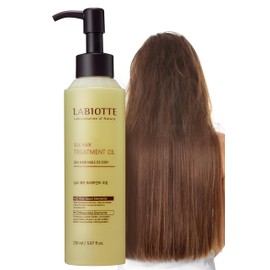 LABIOTTE Silk Oil Hair Treatment for Repair, Frizz Control & Shine - With Jojoba Oil for Dry, Damaged Hair Growth - 5.07 Fl Oz