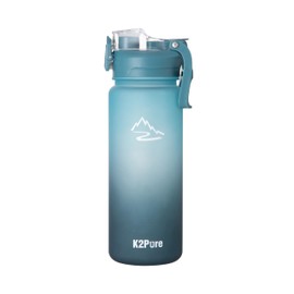 K2 Pure By K2Outdoor 26 oz Premium Tritan Water Bottle with Leak-Proof Double Drinking Lid Wide-Mouth & Built-In Straw, BPA-Free, Durable, and Portable for Everyday Hydration(Light Blue and Dark Blue)