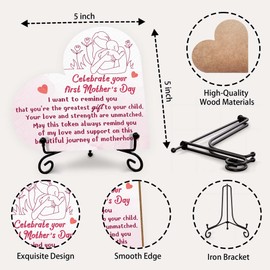 First Time Mom Gifts, New Mom Gifts for Women, Gifts for Pregnant Women, Show Love and Support with this Wood Heart Plaque Decor, Mothers Day Gifts for New Mommy - A20