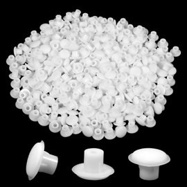 White Screw Hole Plugs 100 PCS 5mm Flush Type Panel Snap in Locking Door Plastic Snap in Shelf Button Round Drilling Hole Cover Plugs for Cabinet Cupboard Shelf Furniture Wardrobes Shelves Bookcases