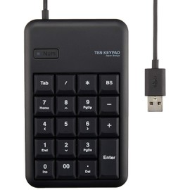 Elecom Wired 10-Key Board Small Membrane Heavy Duty USB Hub with TK – tcm014 Series , blk