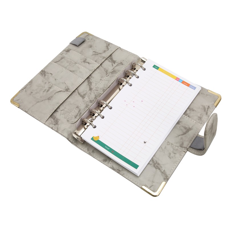 Budget Binder with Cash Envelopes PU Leather Marbling A6 Money