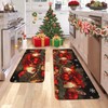 YOOMODERN Christmas Kitchen Rugs Set of 2 (17x30+17x47) 2 Piece