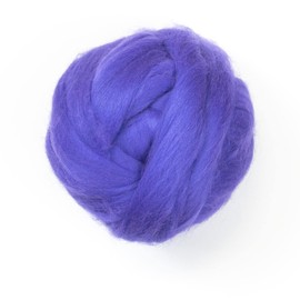 Kondoos Colored Natural Wool roving, 8 OZ. Best Wool for Needle Felting, Wet Felting, handcrafts and Spinning. (Purple)