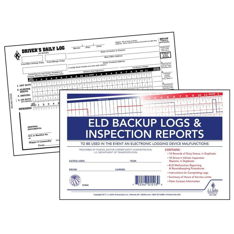 ELD Backup Driver Log Book 5-pk. with Detailed Driver Vehicle