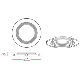 RAB DLTRIM/R4RB-B Recessed Retrofit Color Change Trims (Black, 4" Baffle)