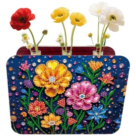 POETRYDRAW Flower DIY Diamond Art Painting Wooden Tube Vase for Adults Gift Idea Home Decor