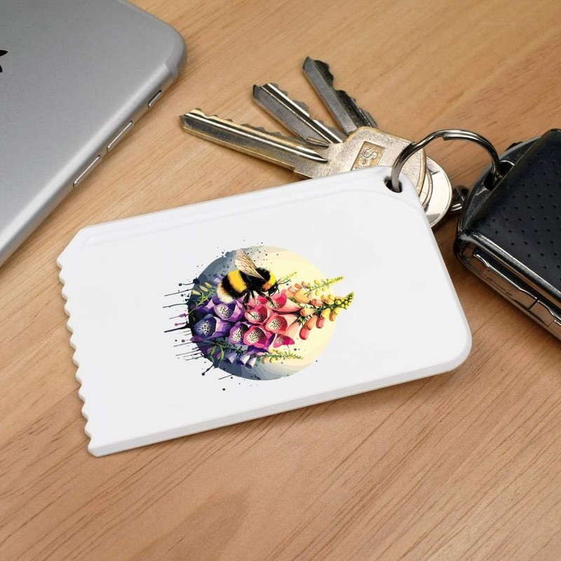 Azeeda 'Bumblebee & Foxglove' Plastic Ice Scraper (IC00037214)