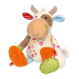 SIGIKID 42839 Soft Toy Cow Patchwork Sweety Cuddly Toy for Playing and Cuddling Soft Material Mix for Babies and Children, Boys and Girls from 0 Months to 8 Years Multicoloured / Cow 30 cm