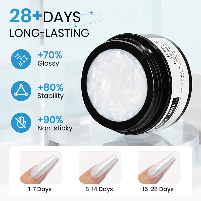 SUPWEE Builder Gel for Nails Non-Stick Hand Nail Extension Gel