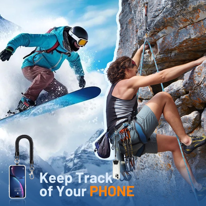 Phone Lanyard, Universal Theftproof Anti-Lost Elastic Tether Wrist Strap with