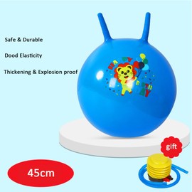 Kids Bounce Space Hopper Inflatable Jumping Ball Children Exercise Play Toy Ball Fitness Body Training Assistant Birthday Gift for Child Boys Girls Age 3-6 Year Old Indoor Outdoor Party Game 45cm