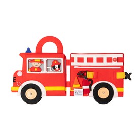 Jolly Designs Travel Buddy Fire Brigade - Montessori Toy from 18 Months - Promote Motor Skills & Sensors - Busy Book Made of Felt - Handmade Felt Book - Educational Toy for Little Fire Brigade Fans