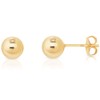 DTPsilver® 925 Sterling Silver Yellow Gold Plated Round Ball Studs