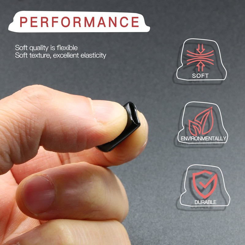 Jamiikury 60PCS Black Rubber Screw Caps, 8mm ID, Flat Head,