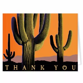 Stonehouse Collection Assorted Desert Cactus Thank You Cards - 12 Boxed Cards and Envelopes - 14901