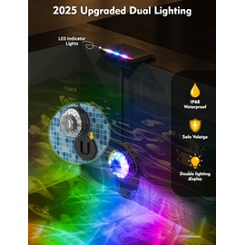 MOFOYEAH Solar Pool Lights for Inground Pools Waterproof with Remote, Outdoor Solar Lights, RGB 16 Colors Changing Submersible LED Pool Lights for Above Ground Pools Accessories, Pond (Black)