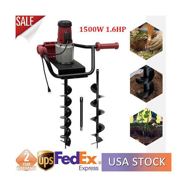 192rpm Powerful Electric Corded Digger Post Hole Auger 2 Drill