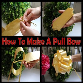 Pull Bows Gold Gift Wrapping Christmas Ribbon Wrapping Bows for Christmas New Year Thanksgiving Party Florist Pull Bows for Gift Wrapping Birthday Present Ties Wedding Ornament Pack of 5