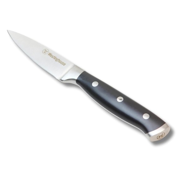 Westinghouse Paring Knife 8 cm Premium Stainless Steel Blade for Precise Cutting and Paring - Ideal for Fruits, Vegetables, and Meat - Rustic and Durable Design, Black