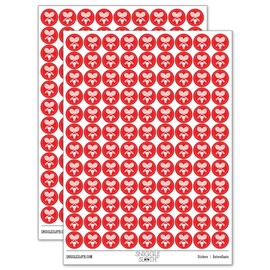 Badminton Rackets and Shuttlecock Birdy 200+ Round Stickers - Matte Finish - 0.50" Size - Red