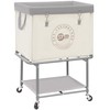 STORAGE MANIAC Rolling Laundry Cart with Storage Shelf, Heavy Duty