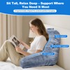 Jufone Reading Pillow for Sitting in Bed Adult Light Blue-Gray