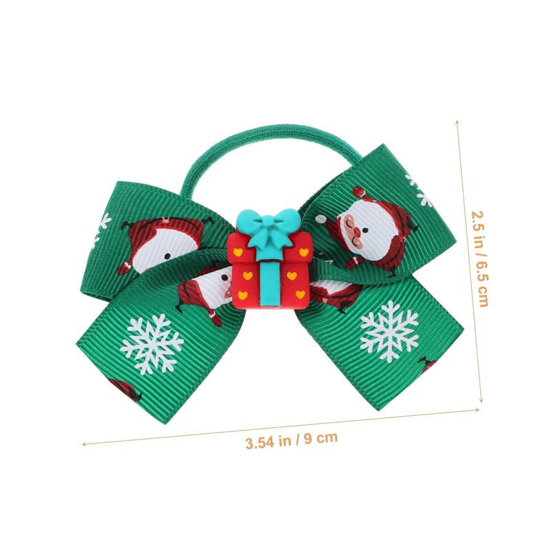 IWOWHERO 2pcs Christmas Hair Ties for Adorable Bowknot Design Festive