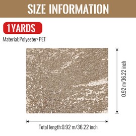 YIEMI Sequin Fabric，Sequin Fabric for Fashionable Clothing、Toy Decoration、Sequin Tablecloth and DIY Etc.(1 Yard, Shallow Gold)