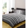 Soho Black Stripe Duvet Cover Quilt Bedding Set, Black White