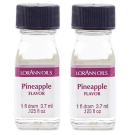 LorAnn Oils Super Strength Flavoring - Used For Candy Making, Flavoring, Baking, Hard Candy, & Flavor Oils - Bold, Natural Flavors 4X Stronger Than Extracts - Pineapple, Pack of 2, 0.125 fl oz