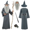 Wizard Costume with Wigs Beards Pagan Tunic Costume Wizard Cloak