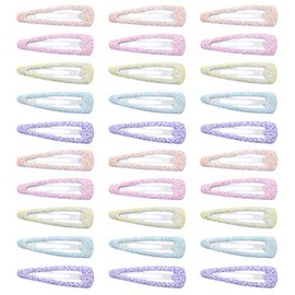 Zac's Alter Ego Set of 30 Assorted Colour 5cm Glitter Pastel Sleepy Clips/Snap Hair Clips