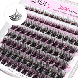 CALAILIS Individual Eyelashes, 96 Pieces, DIY Individual Eyelashes for Self-Application of Lash Extesnion at Home, 10-16 mm D Curl Cluster Individual Lashes (HD17-Mix)