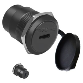 YiKaiEn USB-C 3.1 Panel Mount Adapter - Threaded Fixed Mount, Type-C Female-to-Female Connector, 10Gbps, with Anti-Loosening Gasket & Dust-Proof Cover for Dashboards & Device Panels