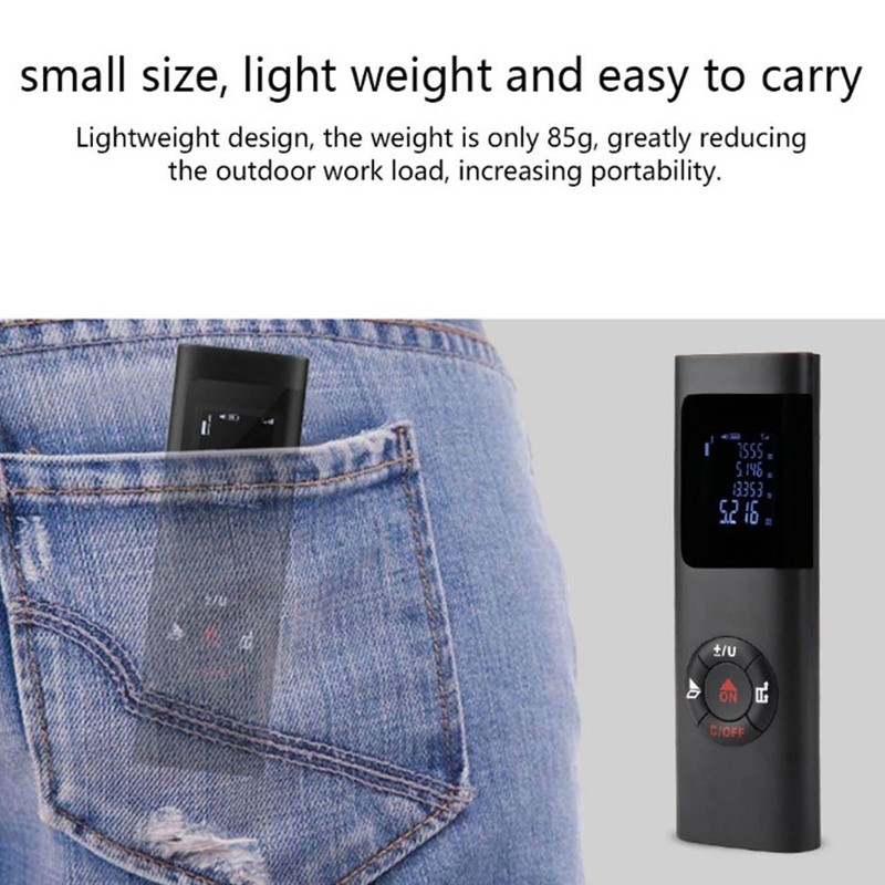 Laser Measure Rechargeable Distance Meter 60m Digital Display Tool for