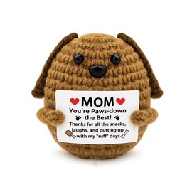 Yoxiumi Dog Mom Gifts for Women Mom Birthday Gifts from Daughter Son Mothers Day Cute Emotional Crochet Pug Gift for Pug Lovers Emotional Support Dog Positive Crochet Animals Gift for Mama Mum