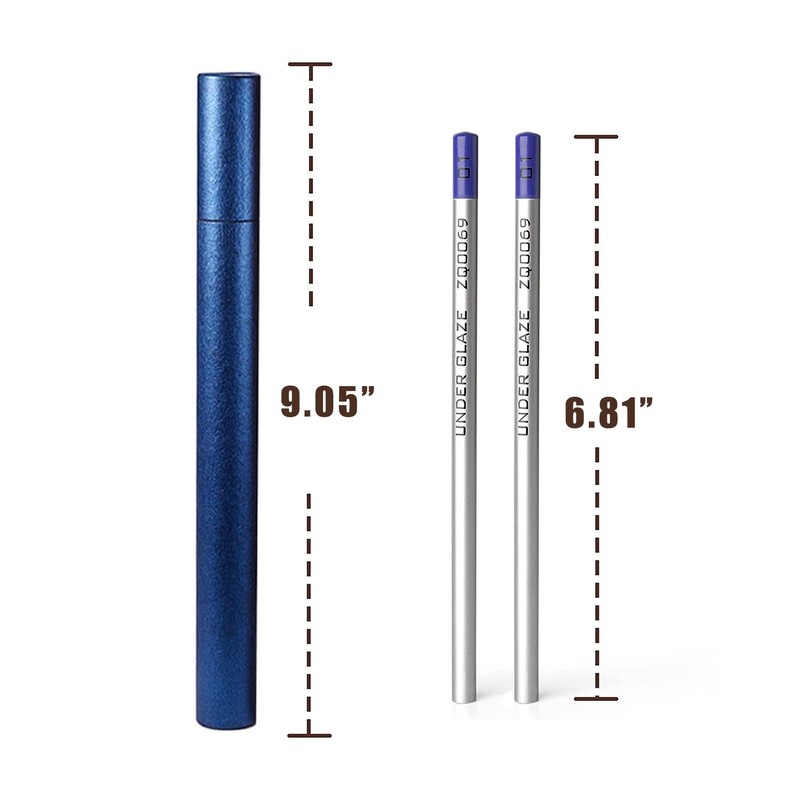 YFDB Underglaze Pencils, (Gam Blue, 2ps) Underglaze Pencils for Pottery.
