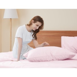 Sunflower King Pillowcases Set of 2, 100% Cotton King Pillow Cases 2, 20×40 inches Light Pink, Soft and Breathable